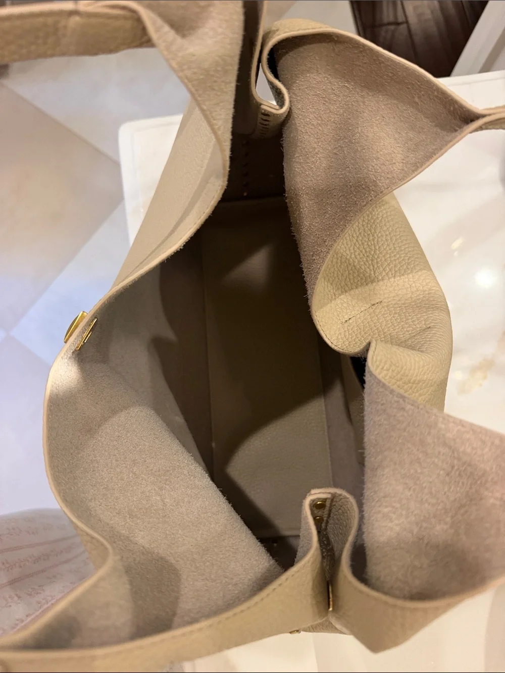 Rebecca Minkoff Cream Pebbled Leather Hobo Shoulder Bag